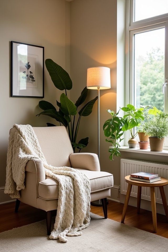 cozy oversized armchair nook
