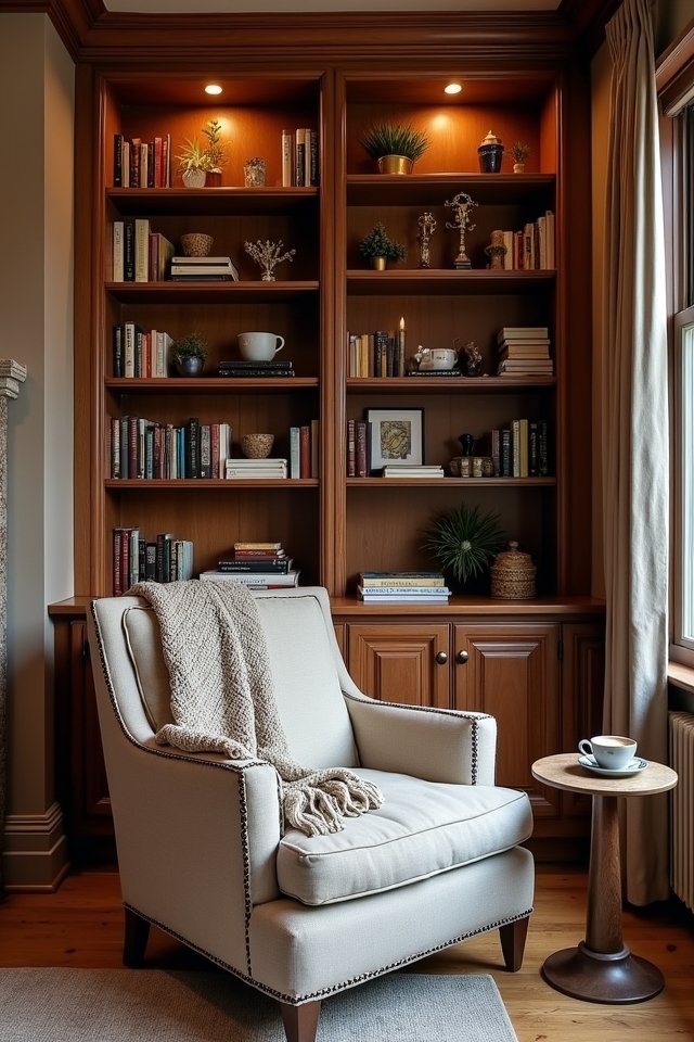 cozy personal library design