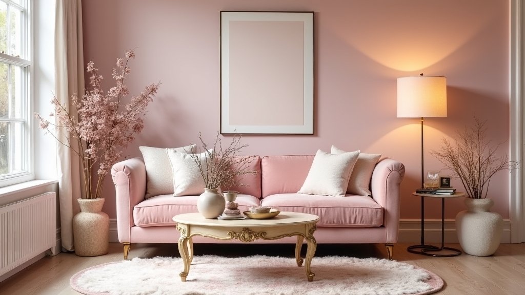 cozy pink living room decor