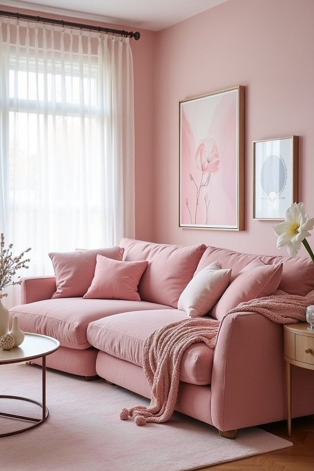 cozy pink sofa bliss