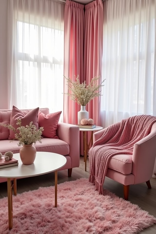 cozy pink texture layering
