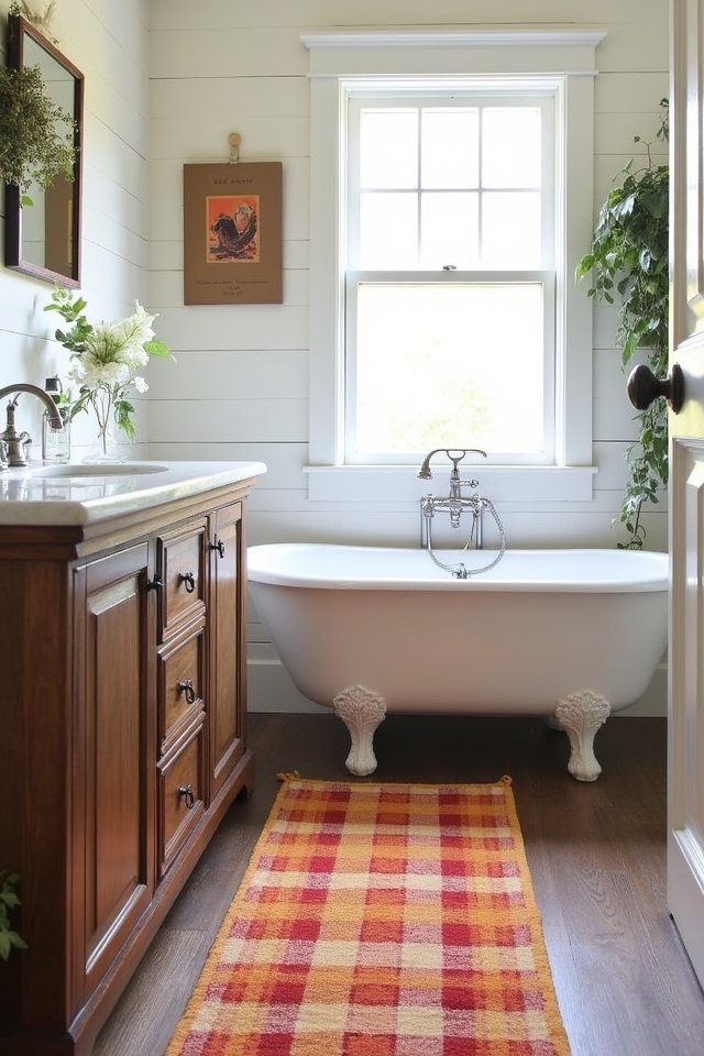 cozy plaid bathroom decor