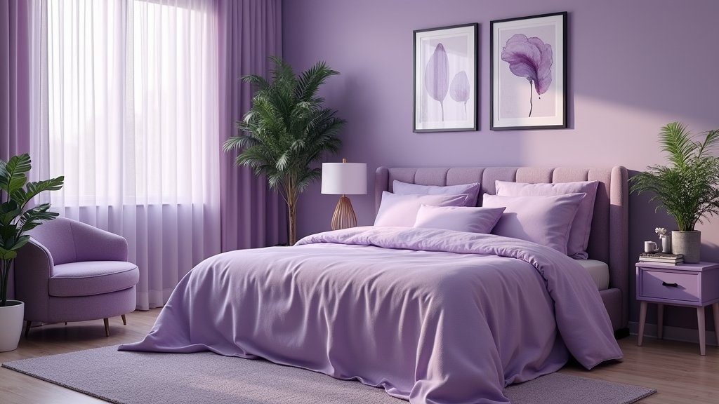 cozy purple bedroom decor
