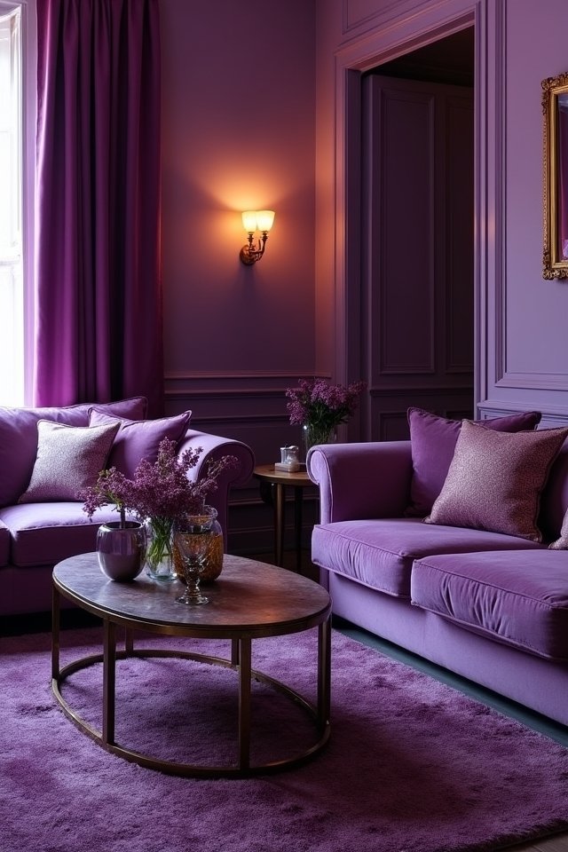 cozy purple lighting ambiance