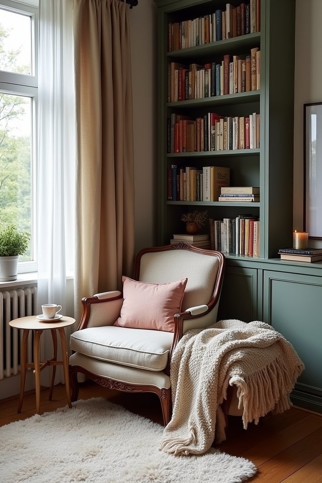 cozy reading nook creation