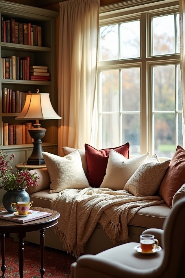 cozy reading nook setup