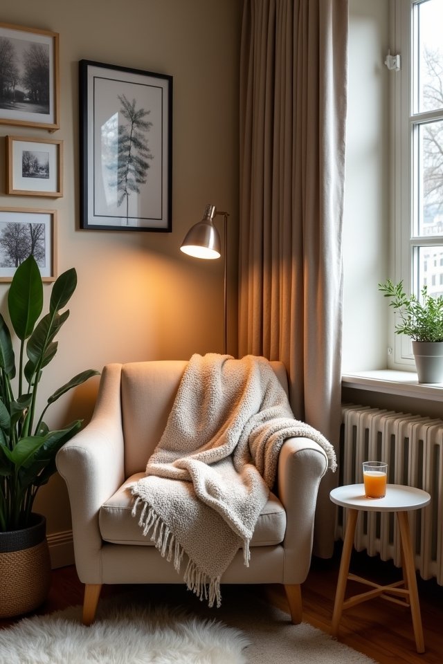 cozy reading nook setup