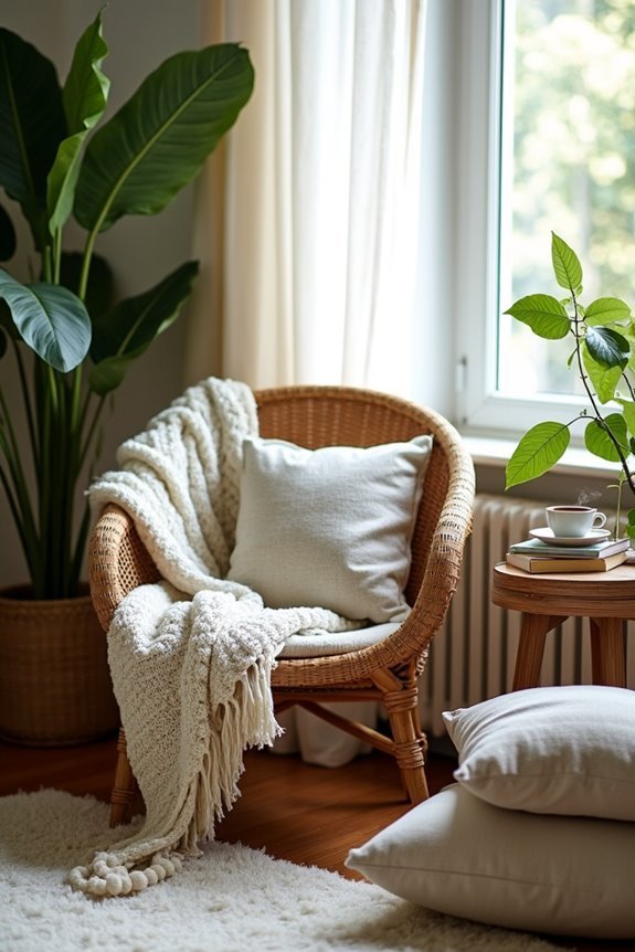 cozy reading nook setup