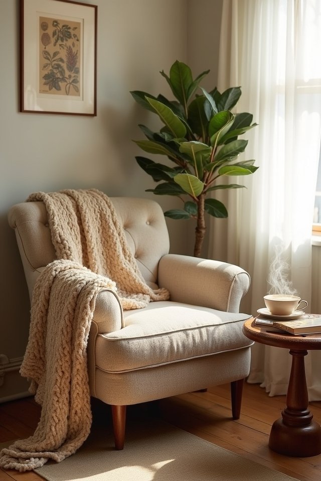 cozy reading nook setup