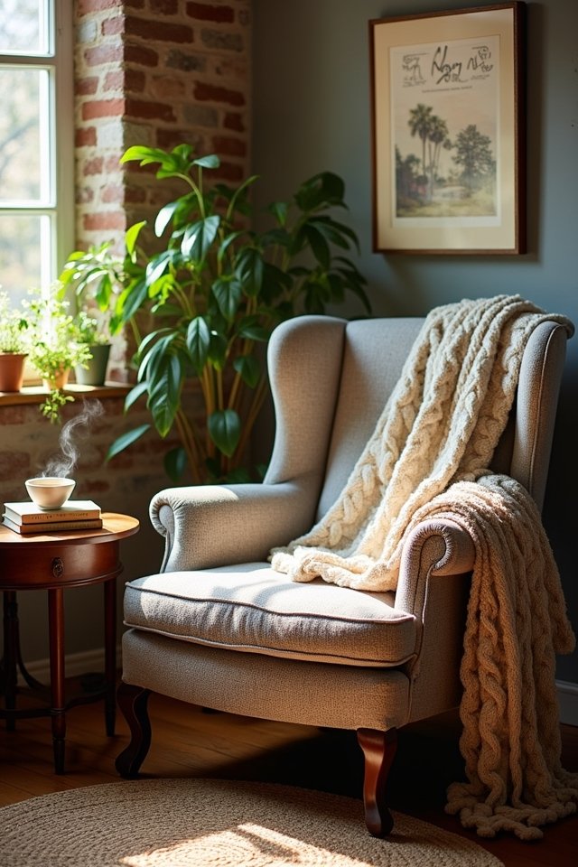 cozy reading nook setup