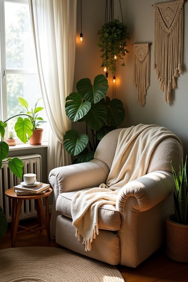 cozy reading nook setup