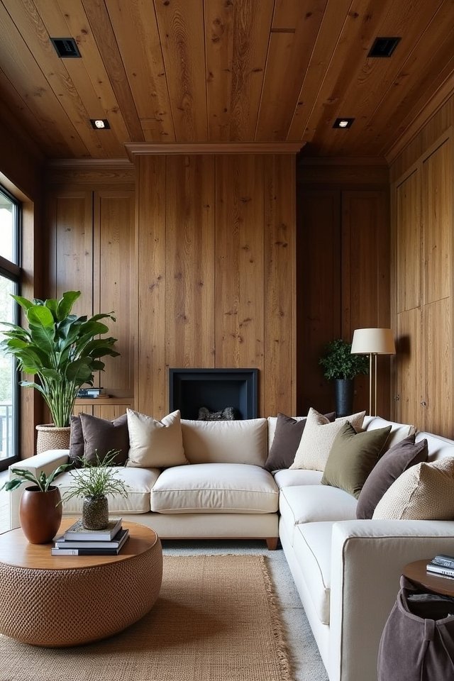 cozy reclaimed wood panels