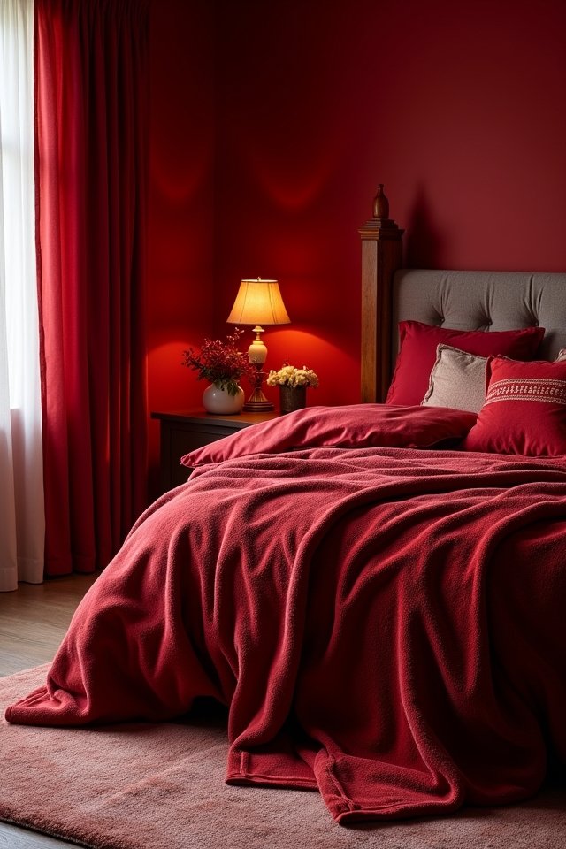 cozy red bedding comfort