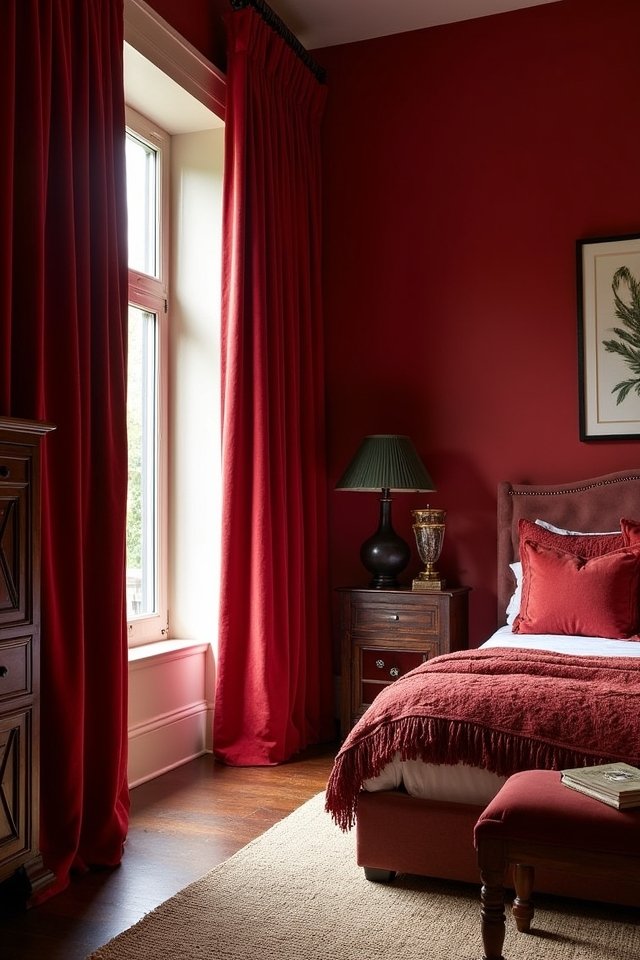 cozy red curtain transformation