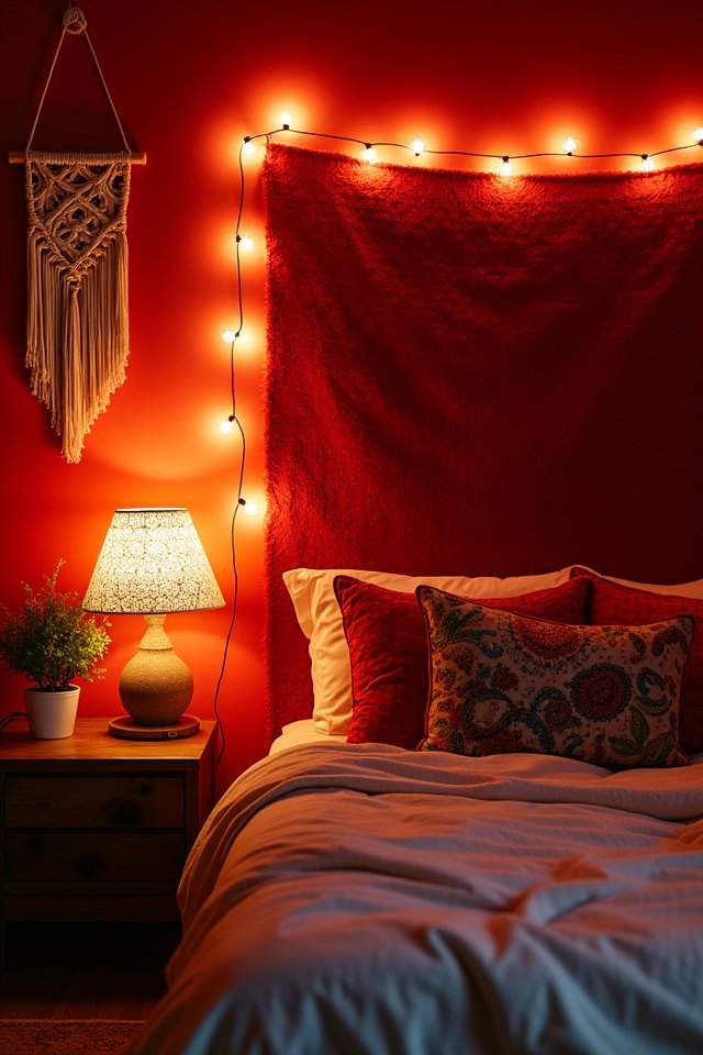 cozy red lighting ideas
