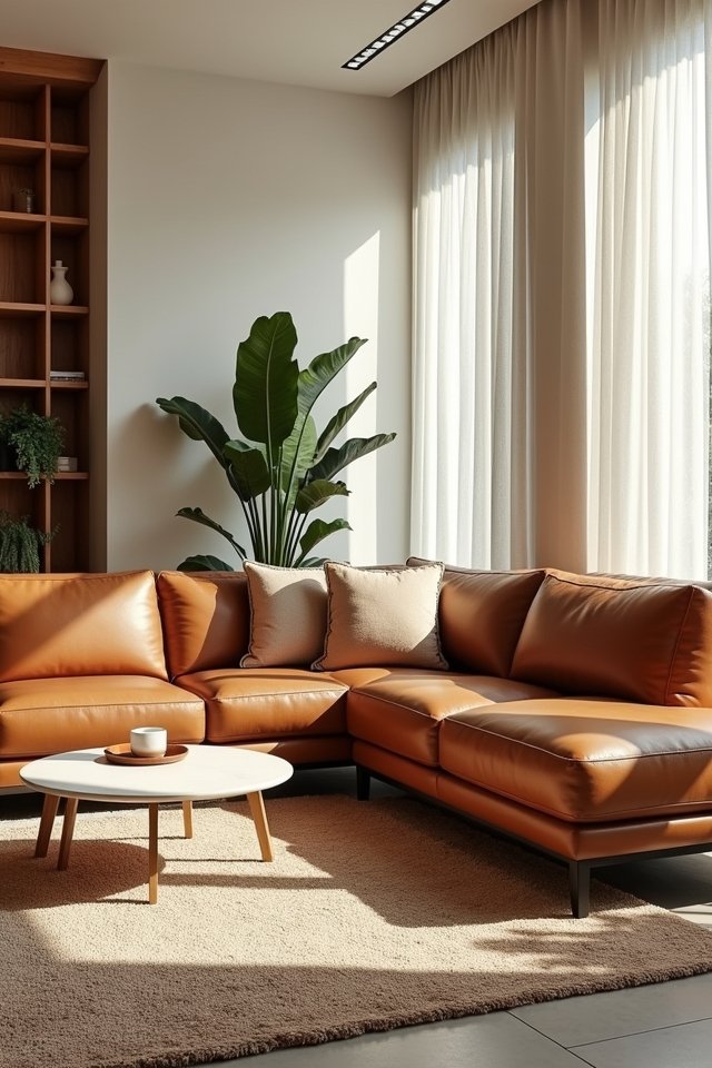 cozy retreat with tan leather
