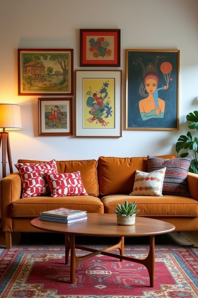 cozy retro artwork display