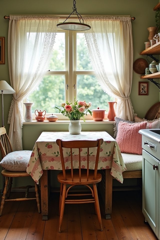 cozy retro kitchen textiles