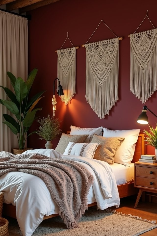 cozy rich burgundy walls