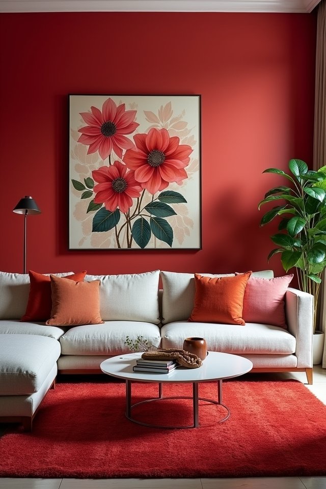 cozy ruby red area rug