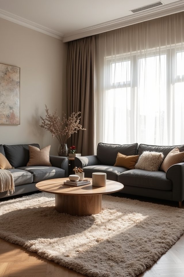 cozy rugs define spaces