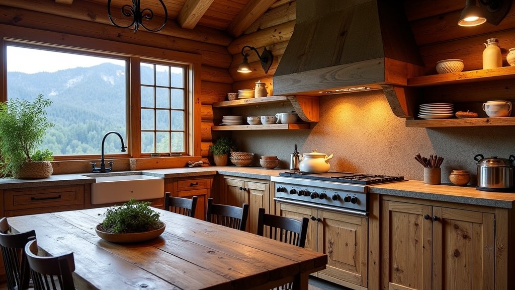 cozy rustic cabin kitchens