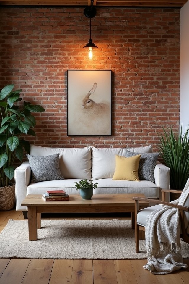 cozy rustic exposed brick