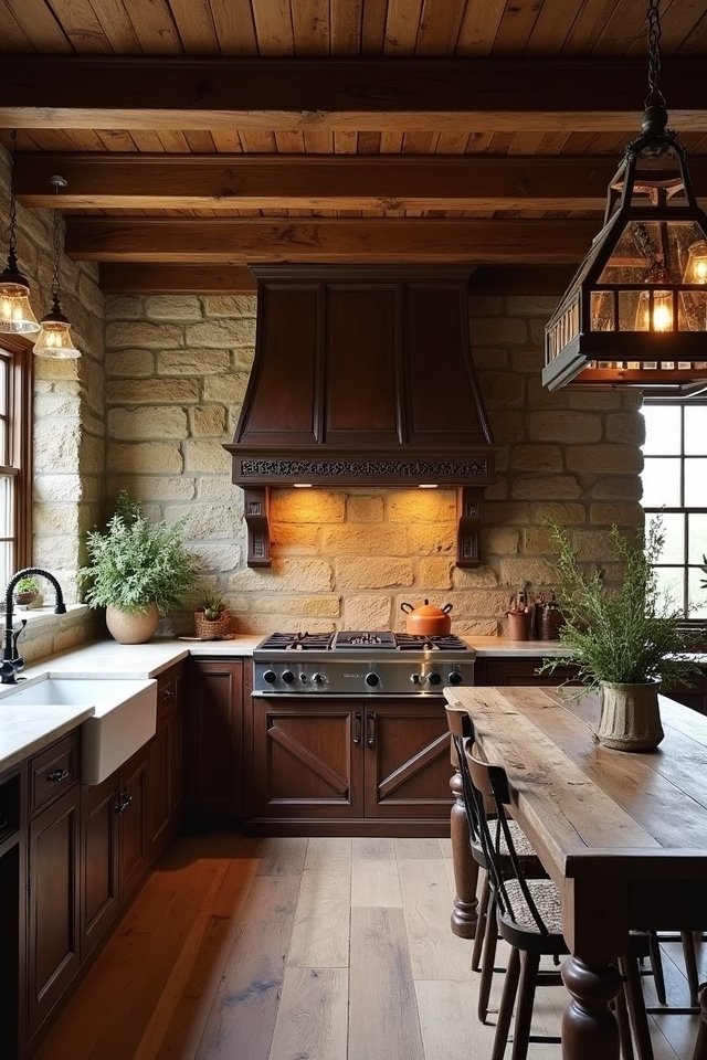 cozy rustic farmhouse kitchen