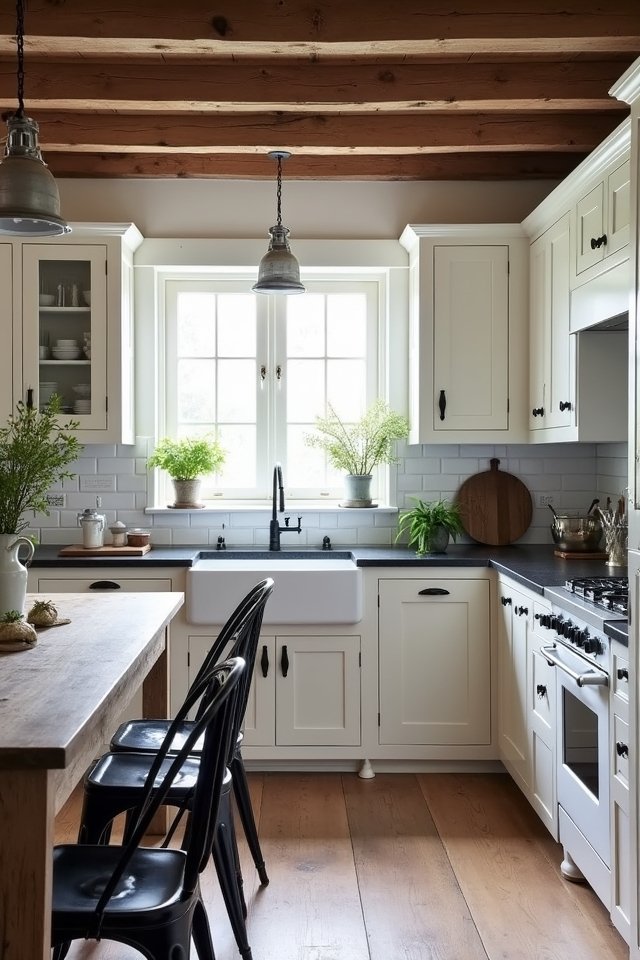 cozy rustic farmhouse kitchen