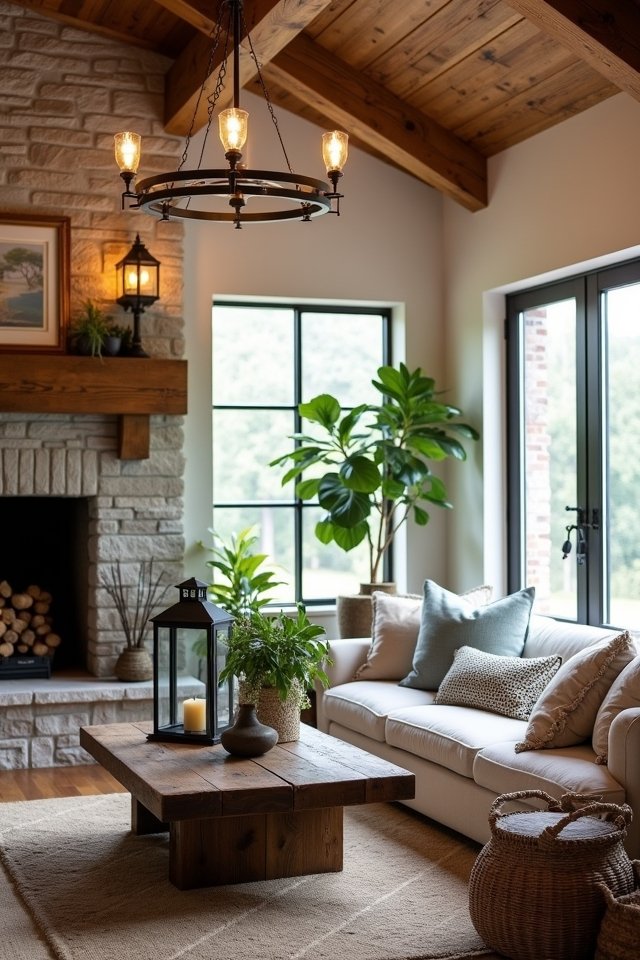 cozy rustic farmhouse lighting