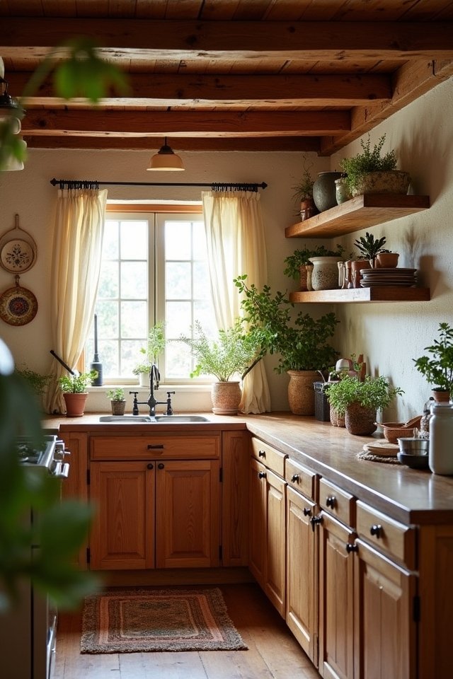 cozy rustic kitchen island