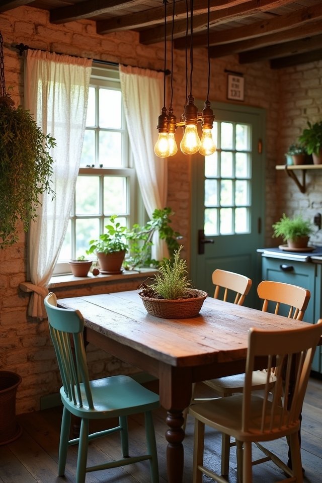 cozy rustic kitchen lighting