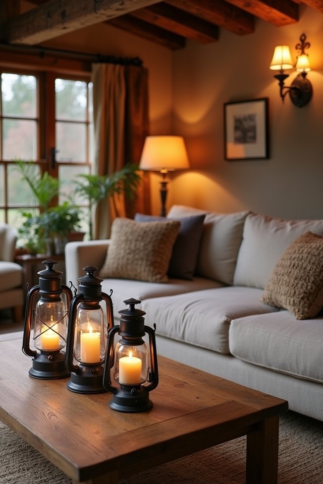 cozy rustic lantern ambiance