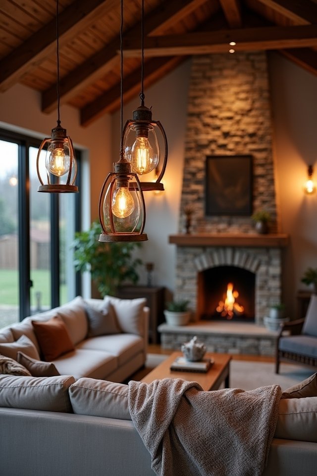 cozy rustic lantern decor