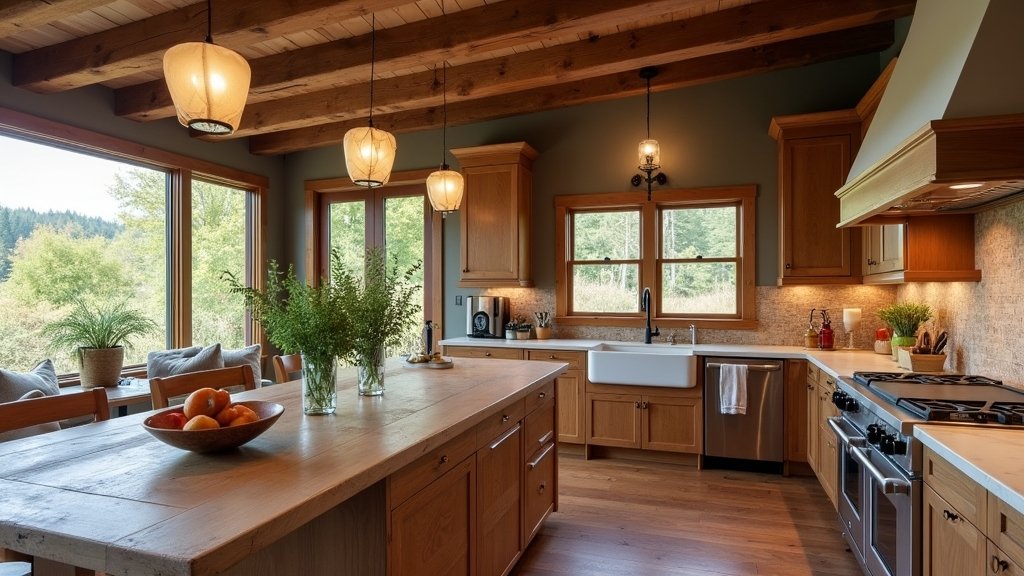 cozy rustic mountain kitchens