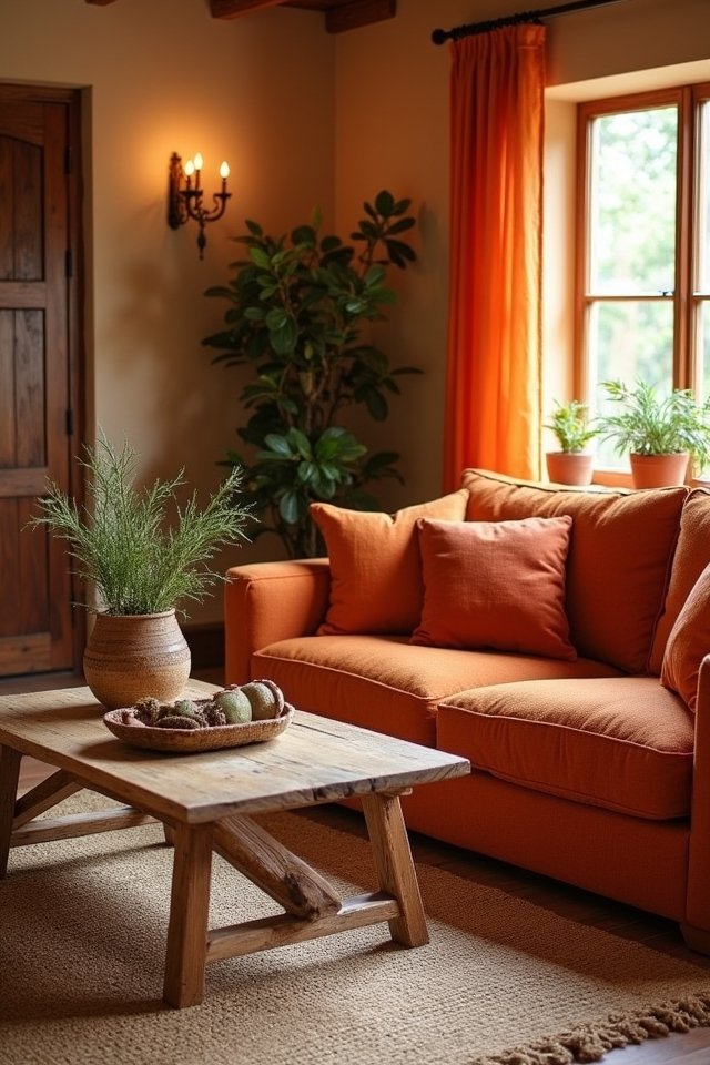 cozy rustic orange ambiance