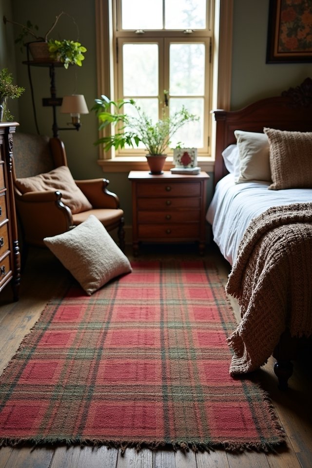 cozy rustic plaid rug