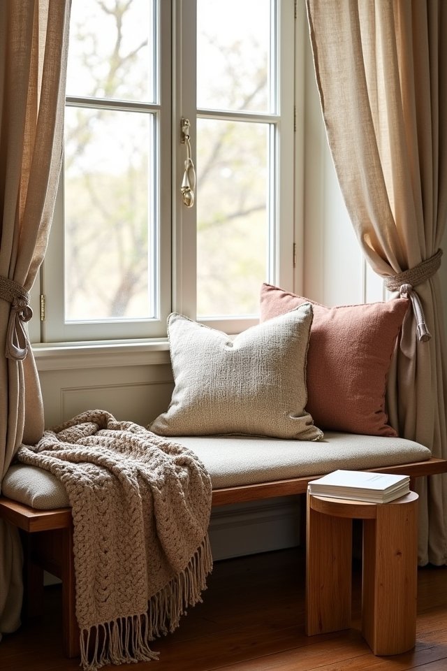 cozy rustic reading nook