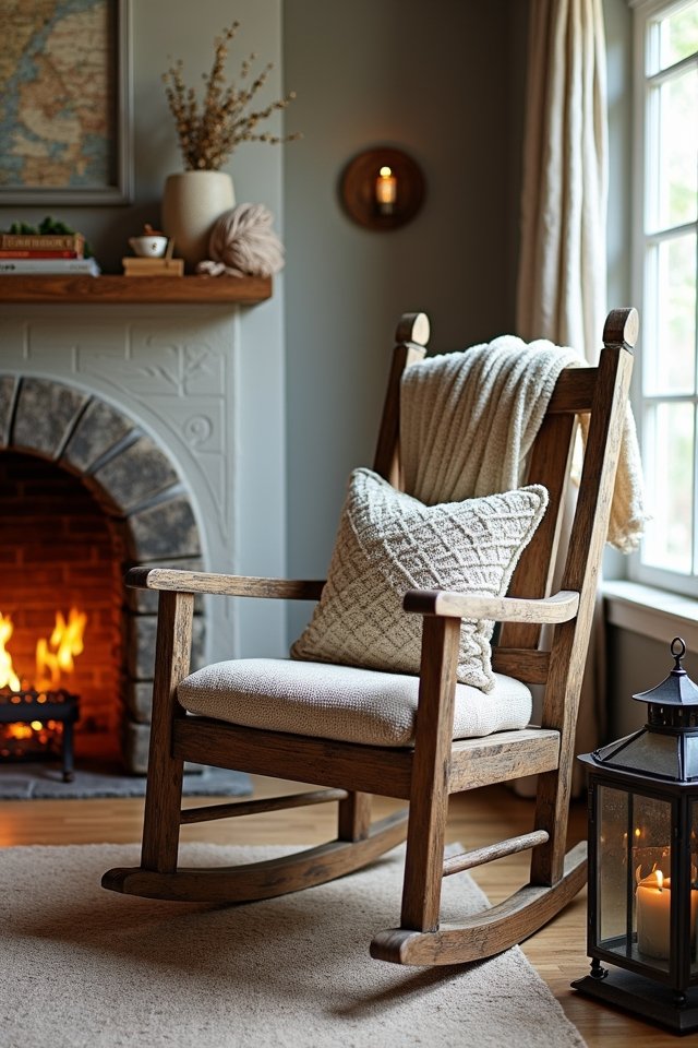 cozy rustic rocking chair