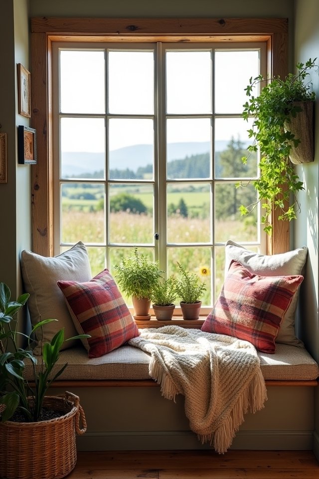 cozy rustic window seat