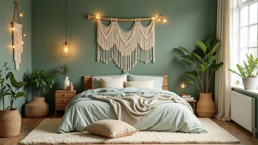 cozy sage boho bedroom ideas