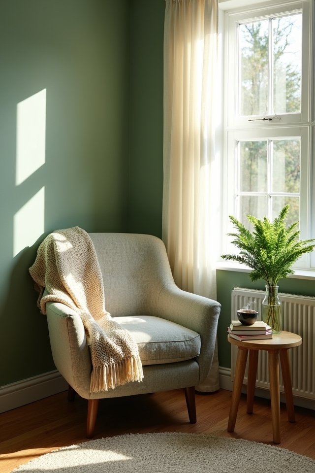 cozy sage green sanctuary