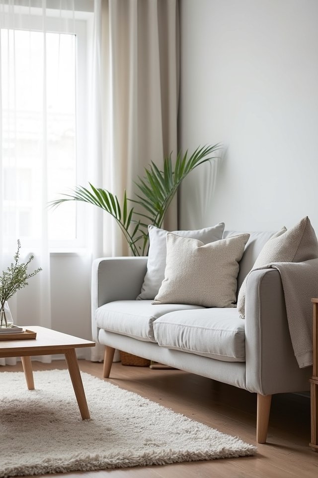 cozy scandinavian gray sofa