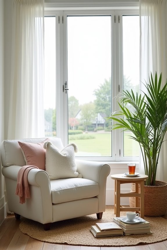 cozy seaside reading nook