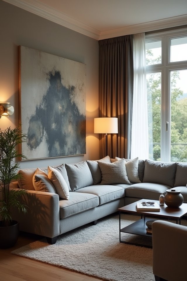cozy sectional lighting ideas