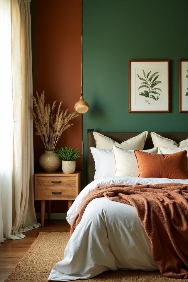 cozy serene green walls
