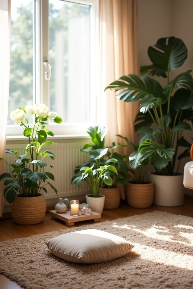 cozy serene meditation space