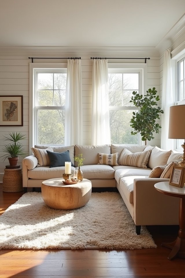 cozy shiplap living room