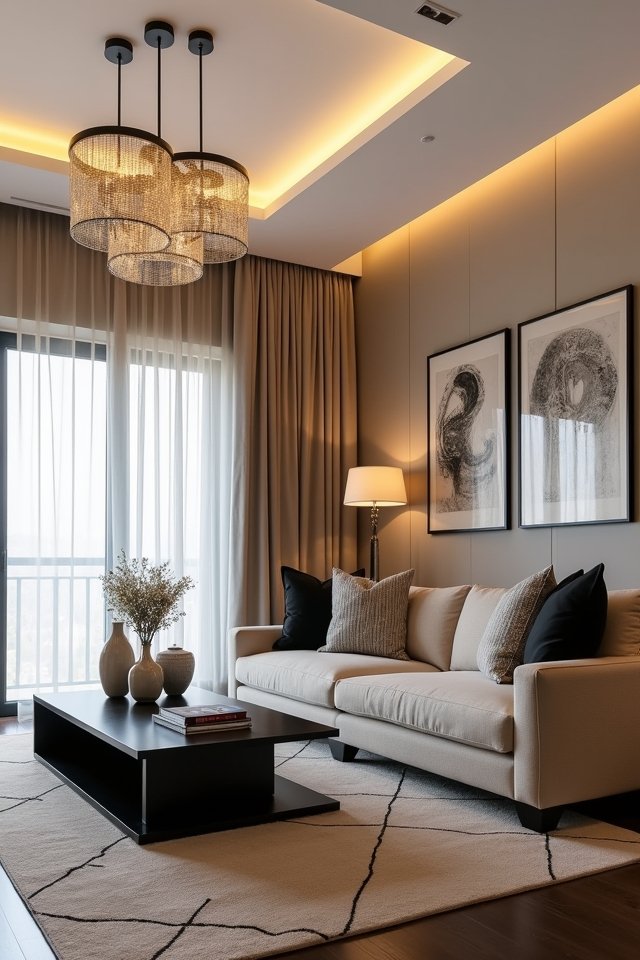 cozy soft beige lighting