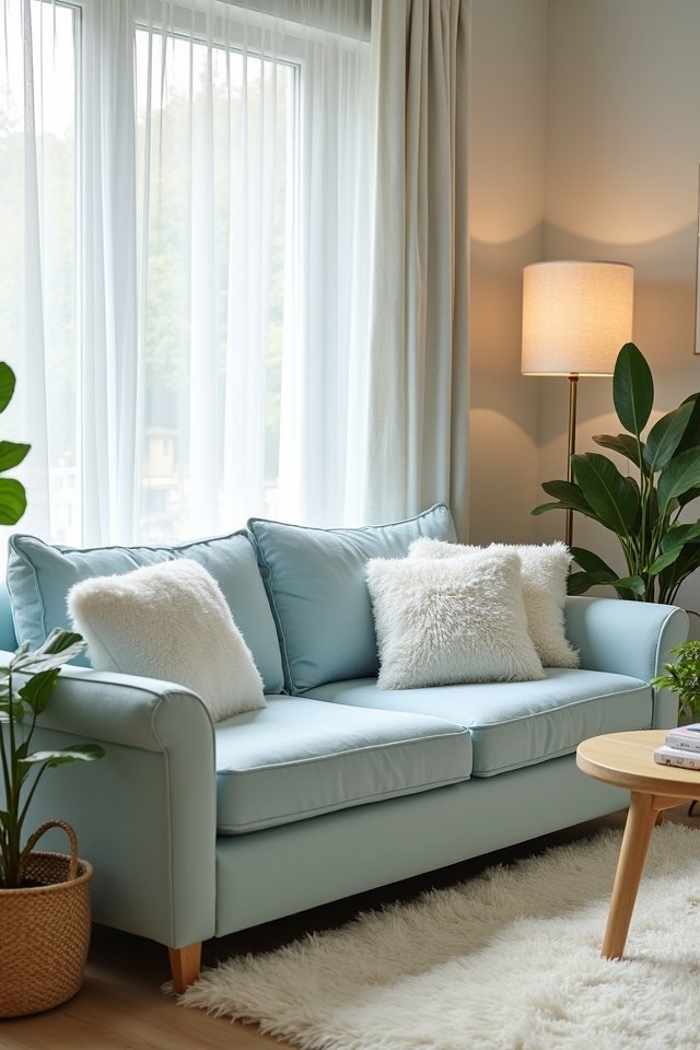 cozy soft pastel blues